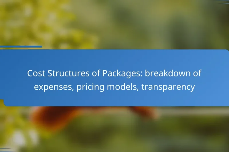 Cost Structures of Packages: breakdown of expenses, pricing models, transparency