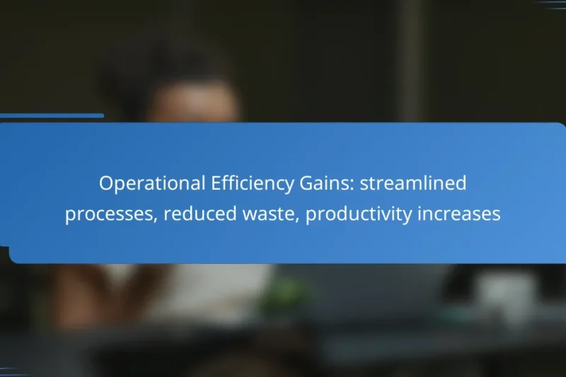 Operational Efficiency Gains: streamlined processes, reduced waste, productivity increases