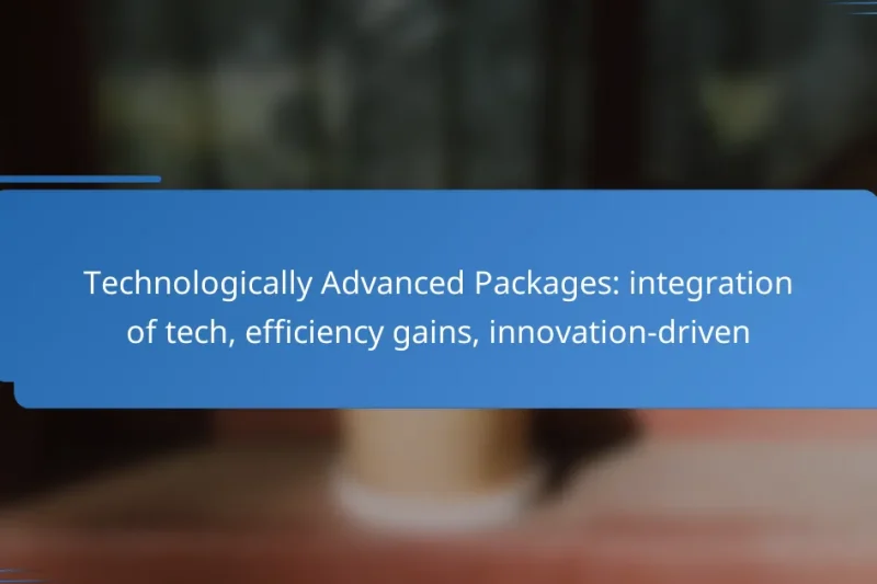 Technologically Advanced Packages: integration of tech, efficiency gains, innovation-driven