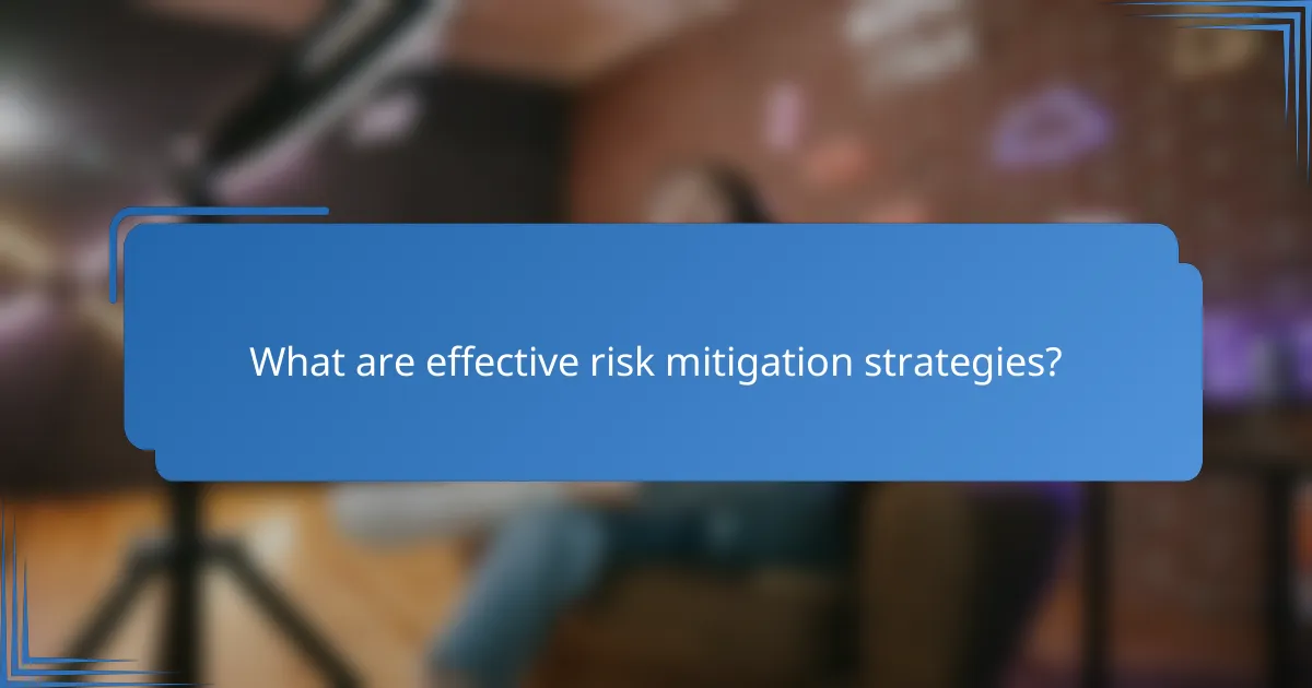 What are effective risk mitigation strategies?