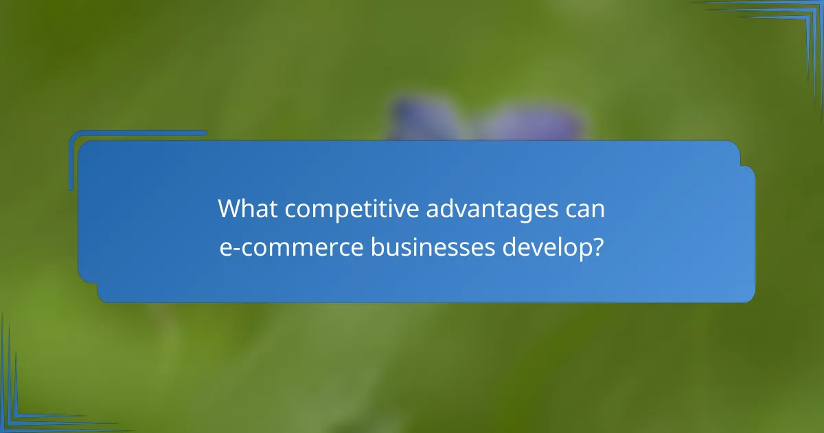 What competitive advantages can e-commerce businesses develop?