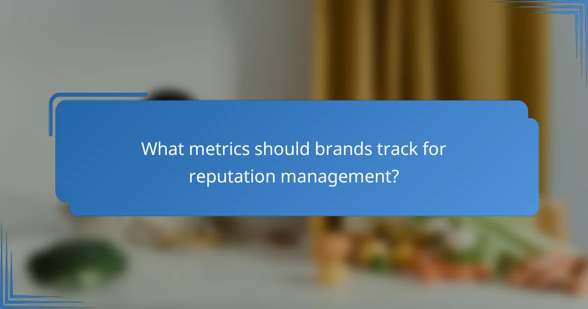 What metrics should brands track for reputation management?