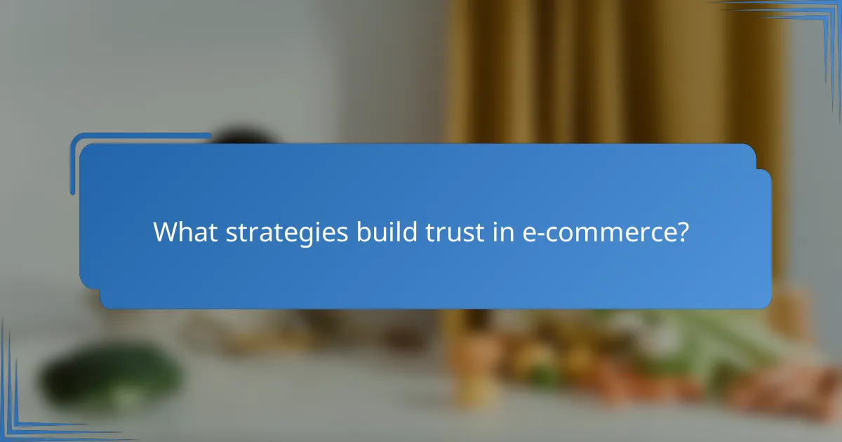 What strategies build trust in e-commerce?