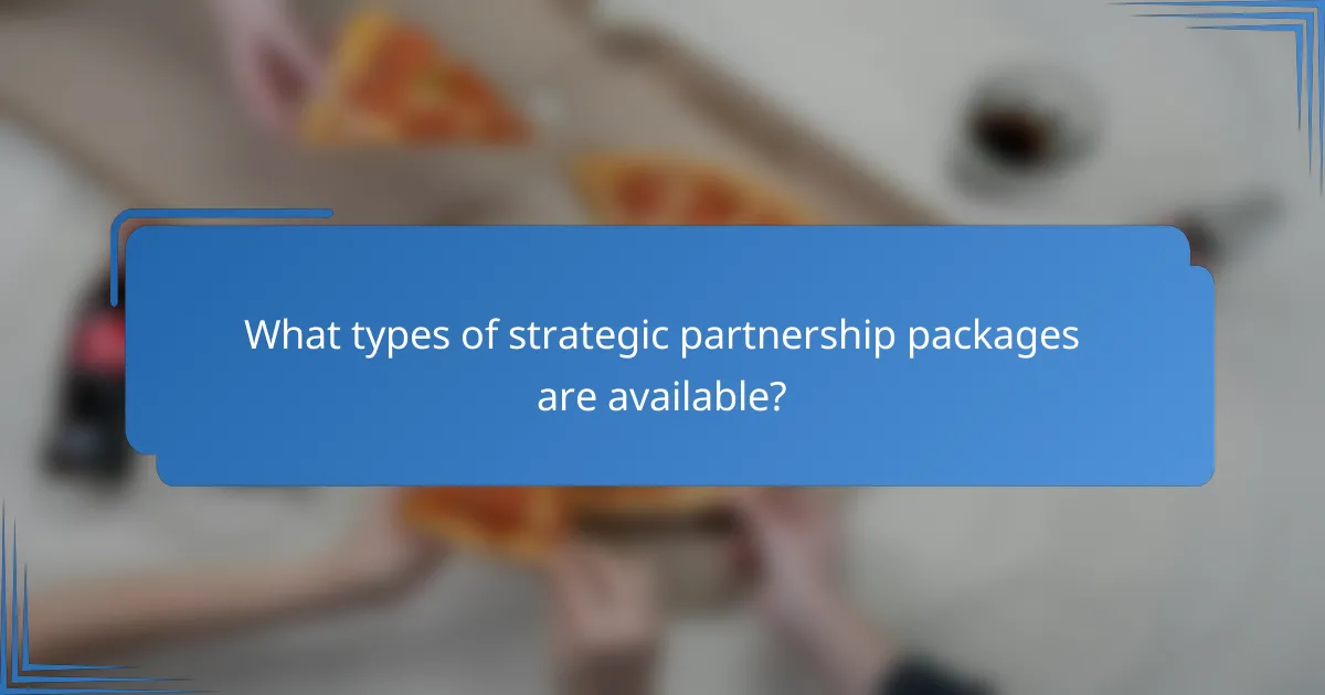 What types of strategic partnership packages are available?